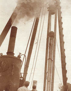 99389 Afbeelding van de heiwerkzaamheden bij de bouw van het laboratorium voor Fysiologische Chemie van de faculteit ...